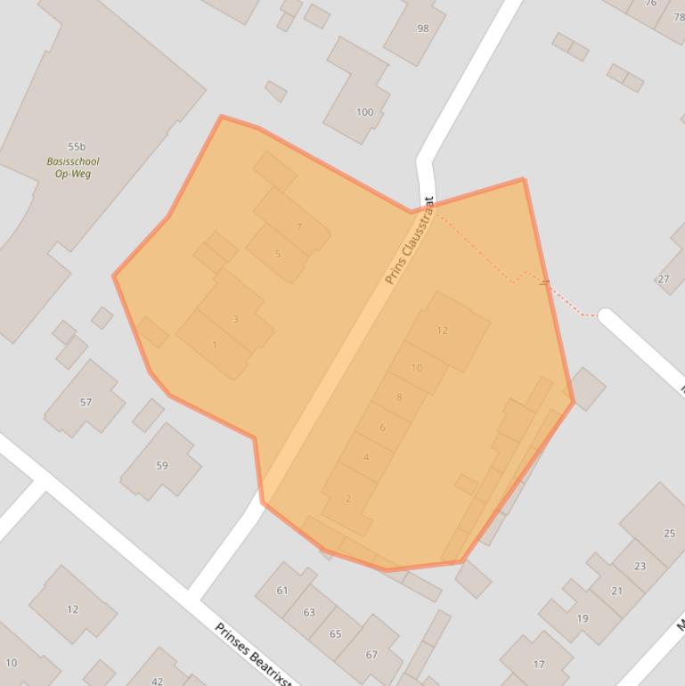 Kaart van postcodegebied 6576BA.