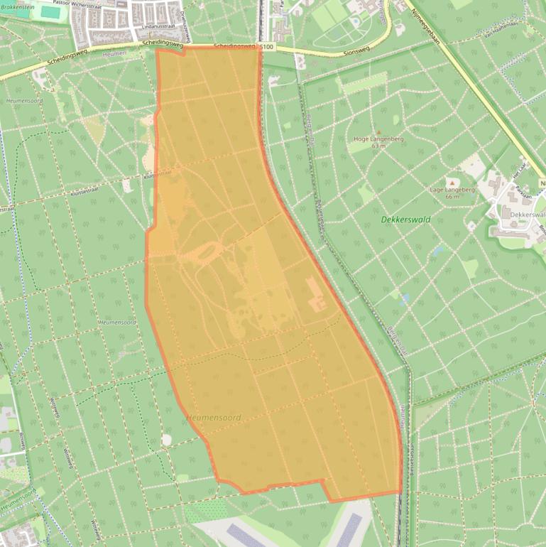 Kaart van postcodegebied 6581KV.