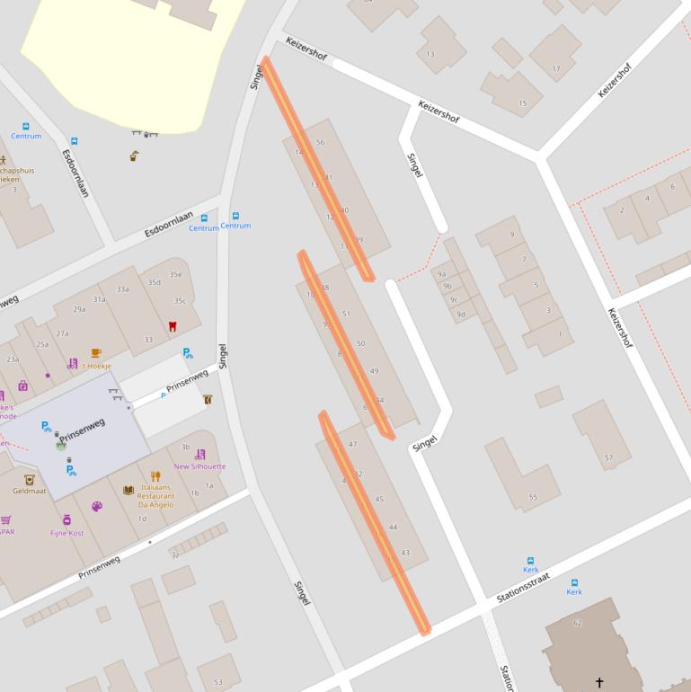 Kaart van postcodegebied 6584BG.