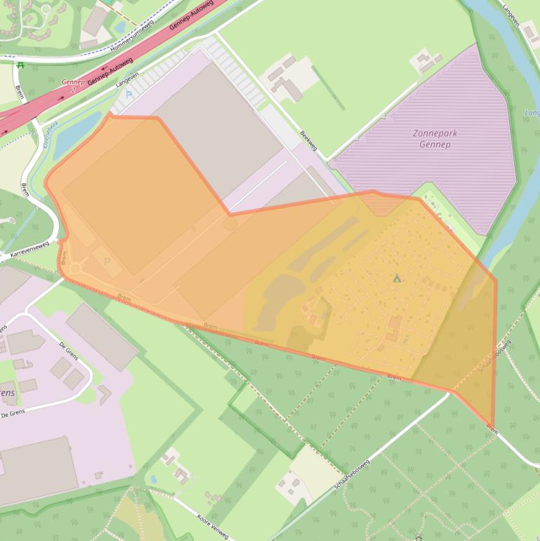 Kaart van postcodegebied 6598MH.