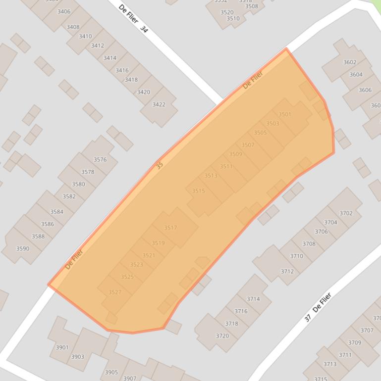 Kaart van postcodegebied 6605ZJ.