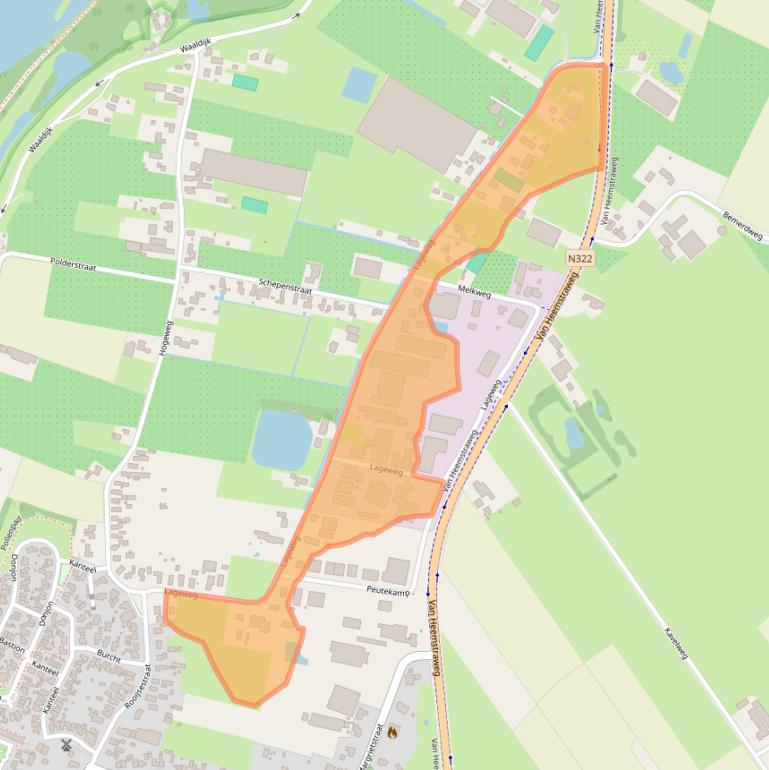 Kaart van postcodegebied 6621BS.