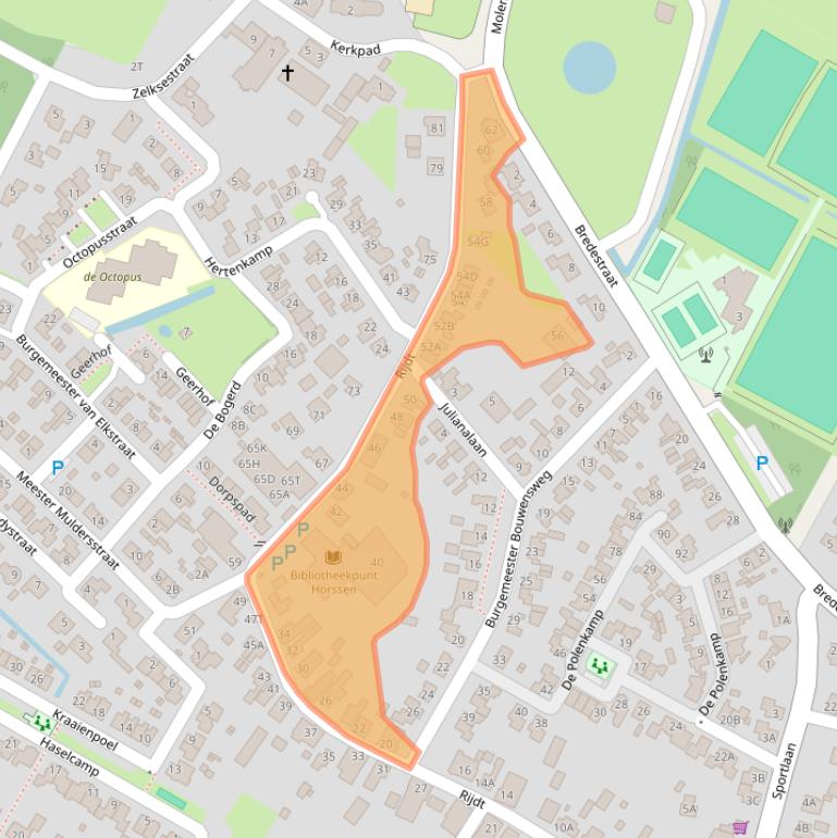 Kaart van postcodegebied 6631AT.