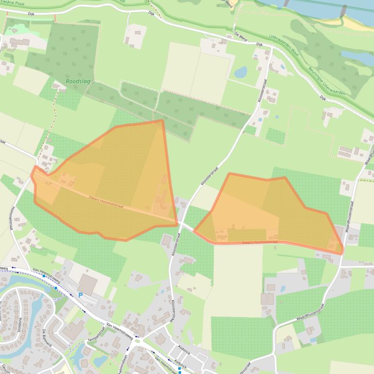 Kaart van postcodegebied 6641KX.