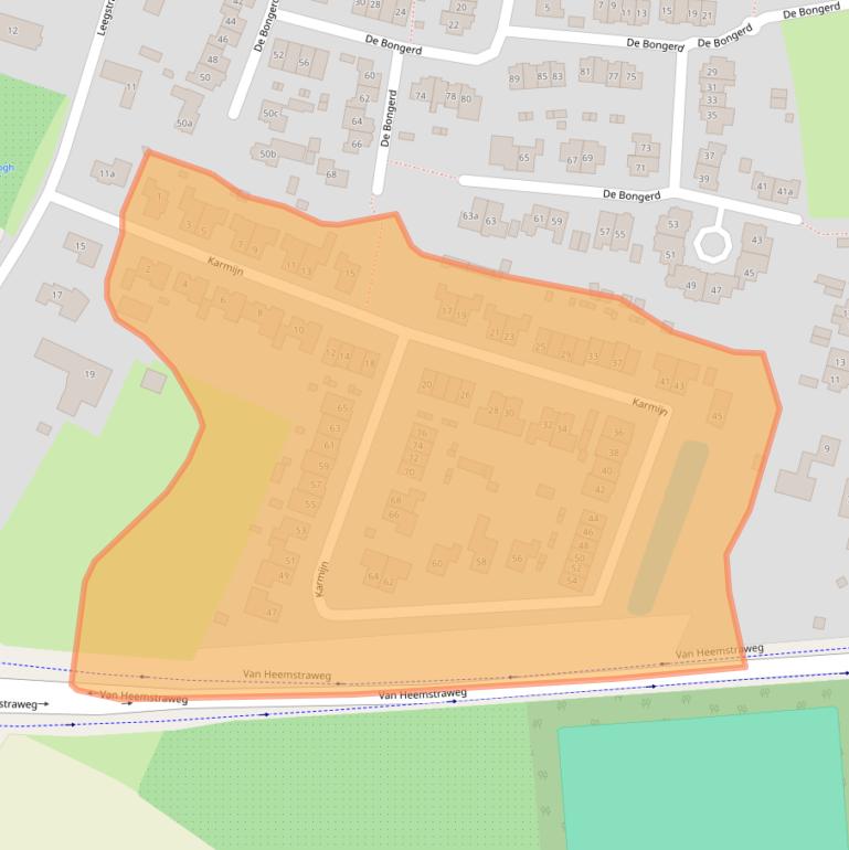 Kaart van postcodegebied 6645BD.