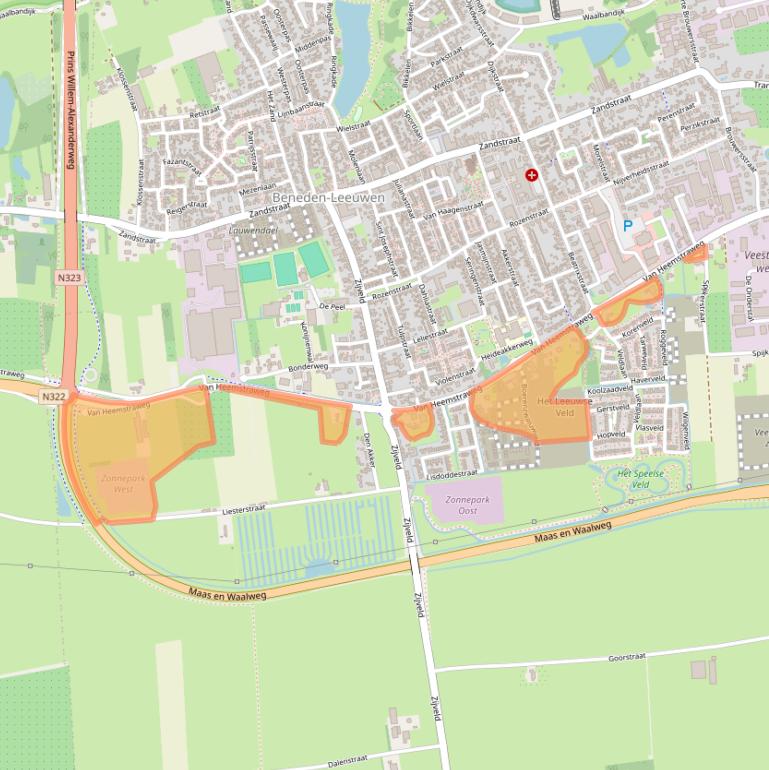 Kaart van postcodegebied 6658KG.