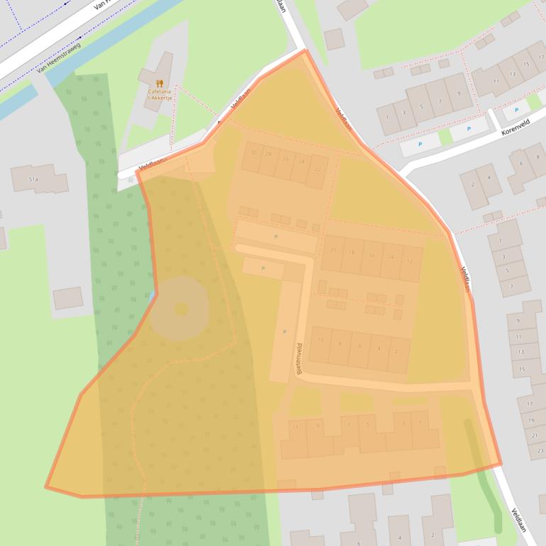 Kaart van postcodegebied 6658LD.