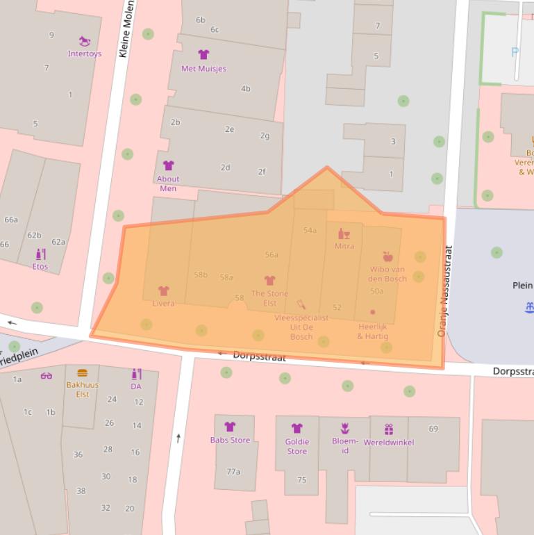 Kaart van postcodegebied 6661EM.