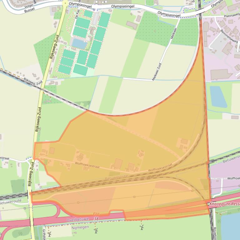 Kaart van postcodegebied 6662PH.