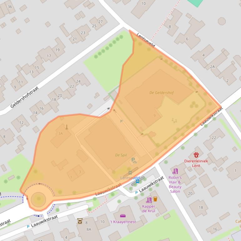 Kaart van postcodegebied 6663CD.