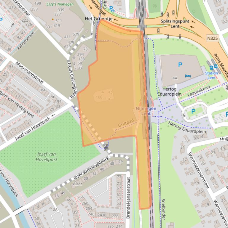 Kaart van postcodegebied 6663RX.