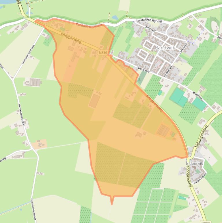 Kaart van postcodegebied 6668AT.