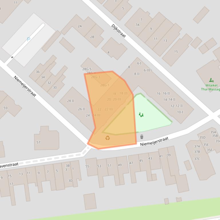 Kaart van postcodegebied 6701CS.