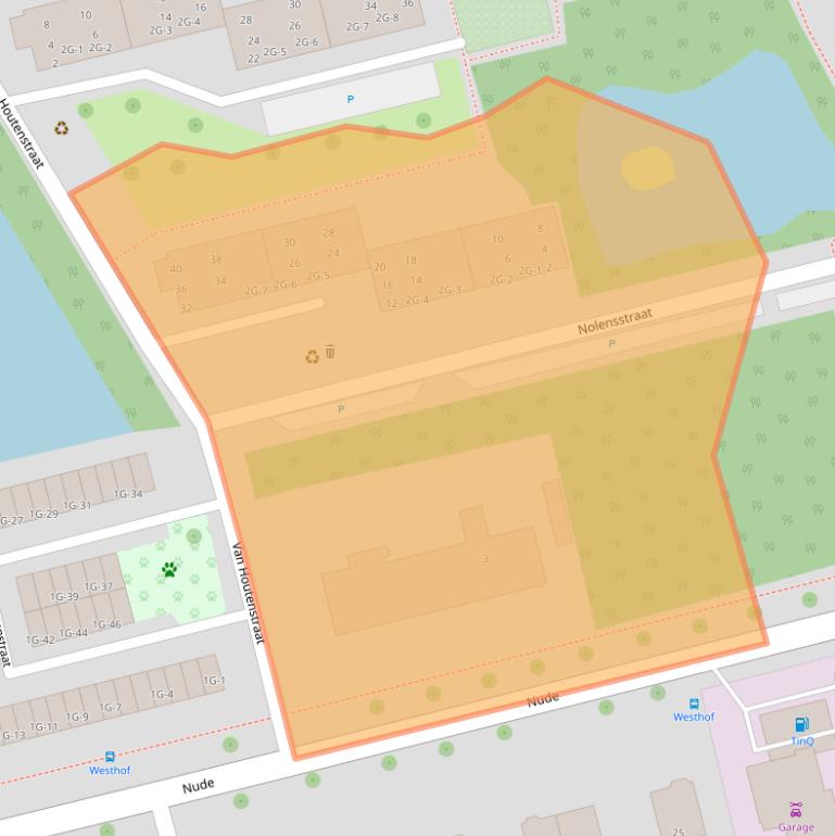 Kaart van postcodegebied 6702CS.