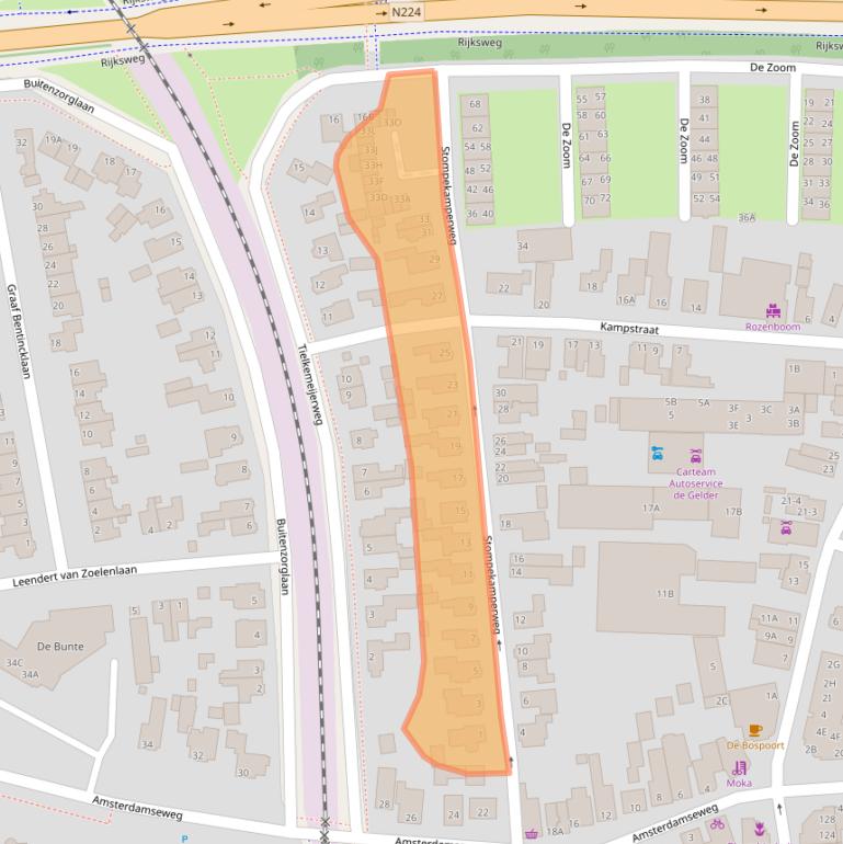Kaart van postcodegebied 6711BJ.