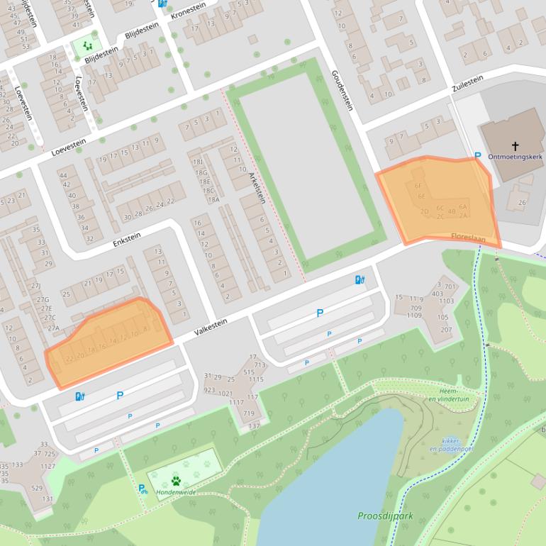 Kaart van postcodegebied 6714BL.