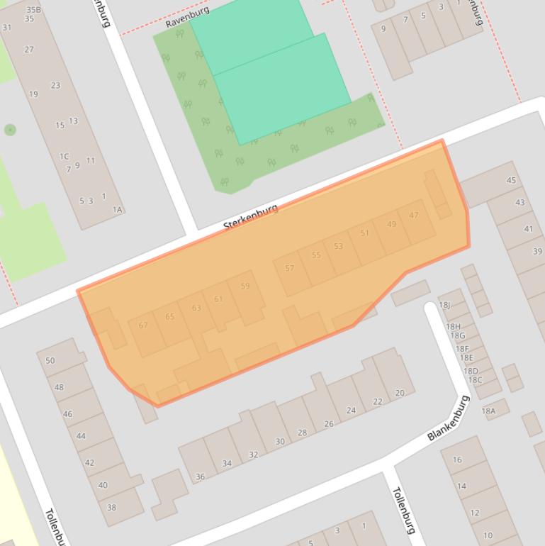 Kaart van postcodegebied 6714EB.