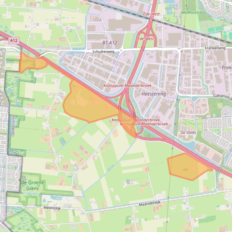 Kaart van postcodegebied 6718PC.