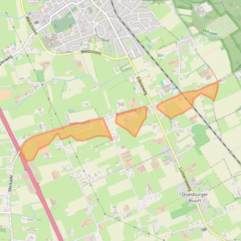 Kaart van postcodegebied 6718TA.