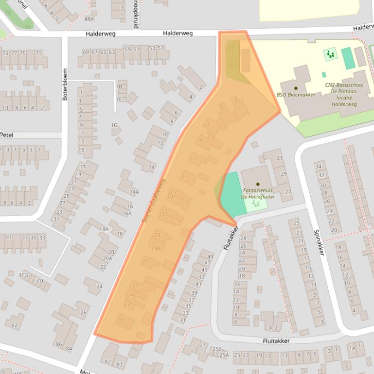 Kaart van postcodegebied 6721XA.