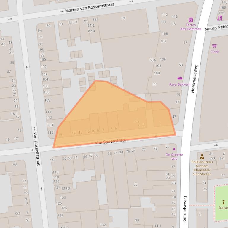 Kaart van postcodegebied 6821AT.