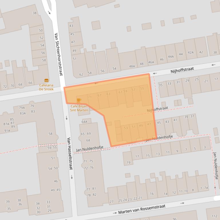 Kaart van postcodegebied 6821BH.