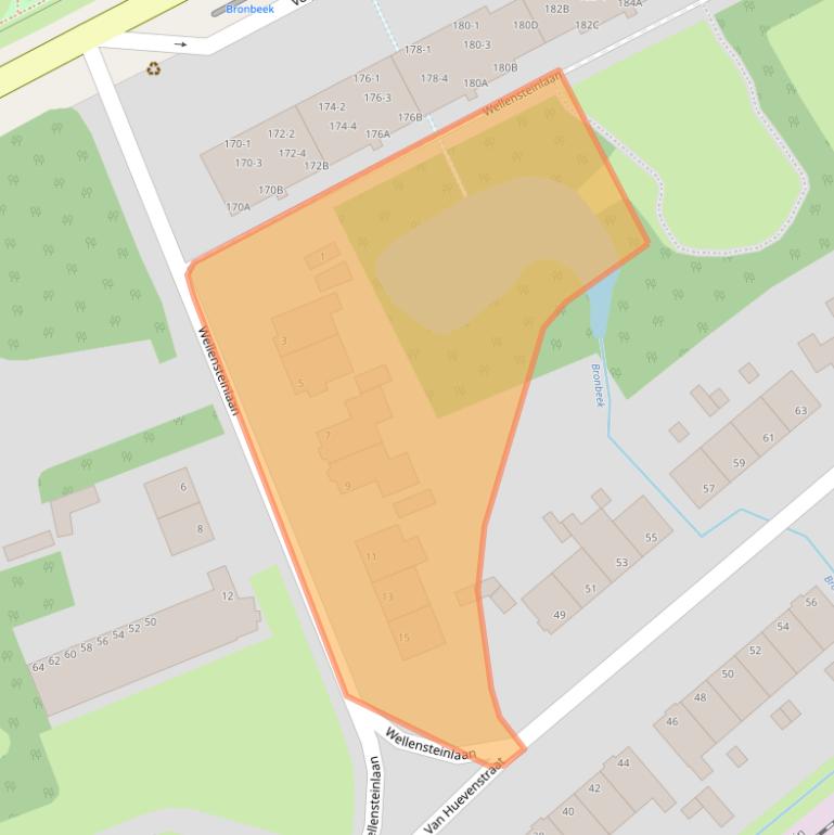 Kaart van postcodegebied 6824MJ.