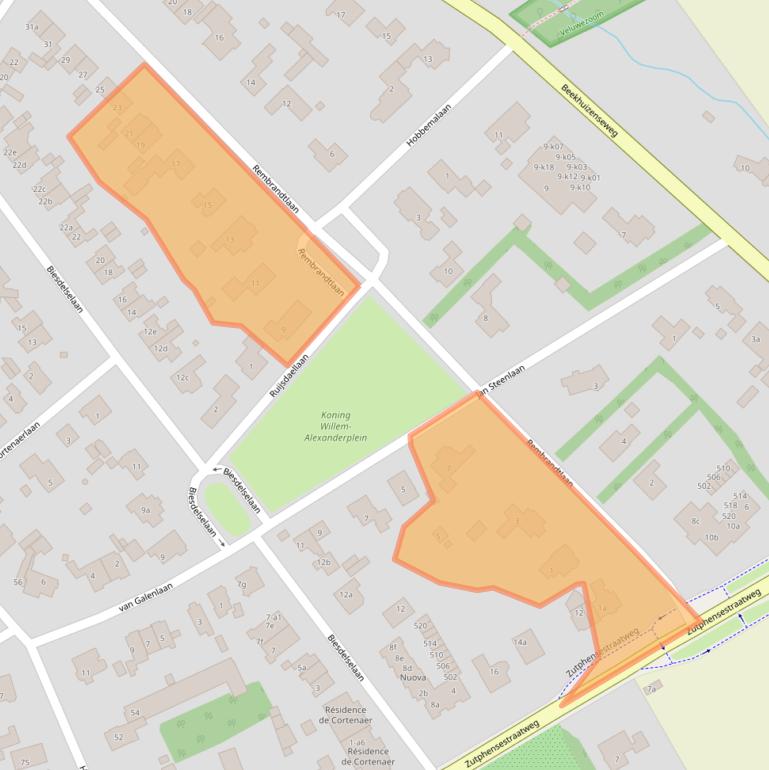 Kaart van postcodegebied 6881CN.