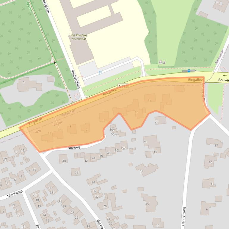 Kaart van postcodegebied 6881KE.