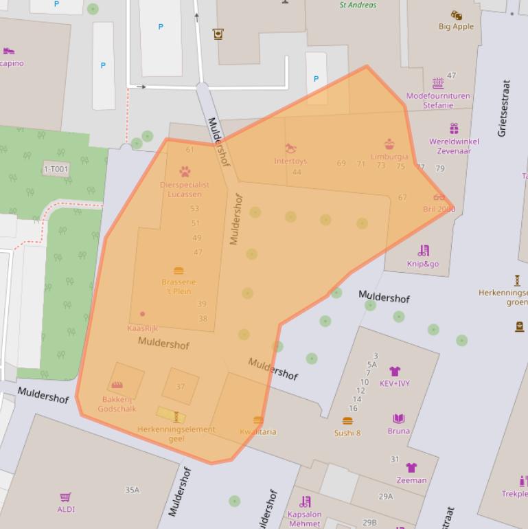 Kaart van postcodegebied 6901GZ.