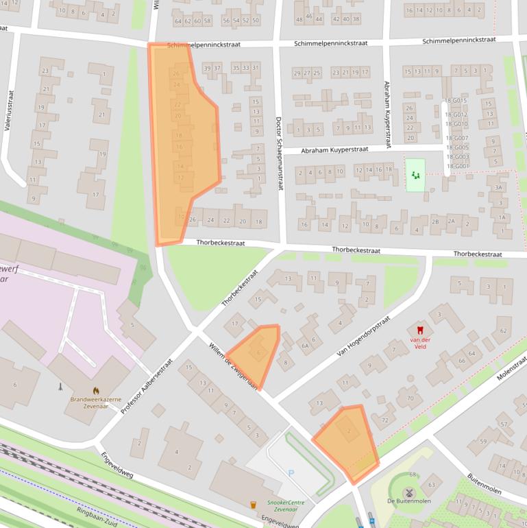 Kaart van postcodegebied 6904CL.