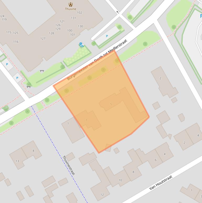 Kaart van postcodegebied 6921AT.