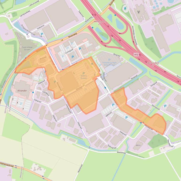 Kaart van postcodegebied 6921RJ.