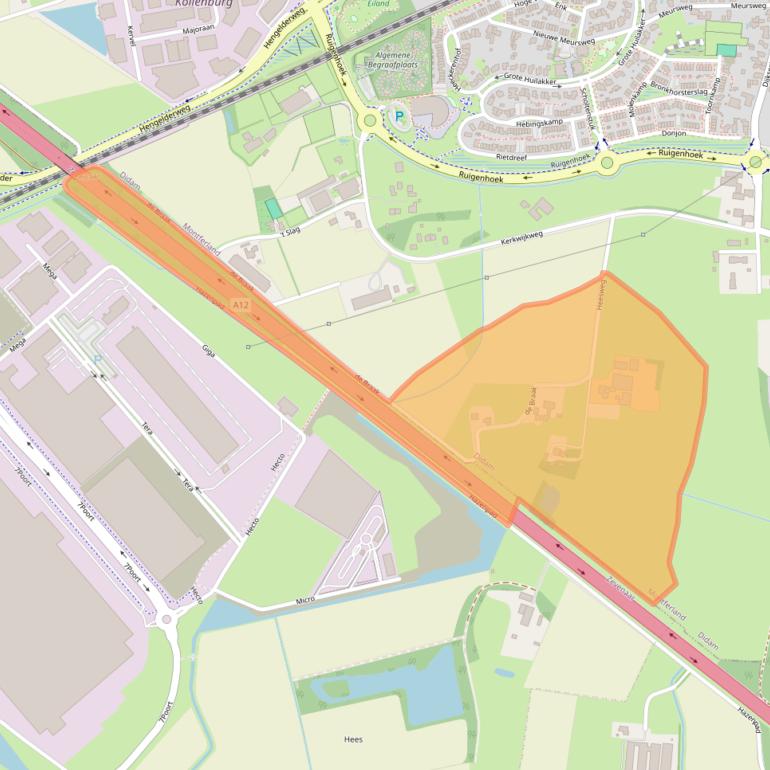 Kaart van postcodegebied 6942NG.