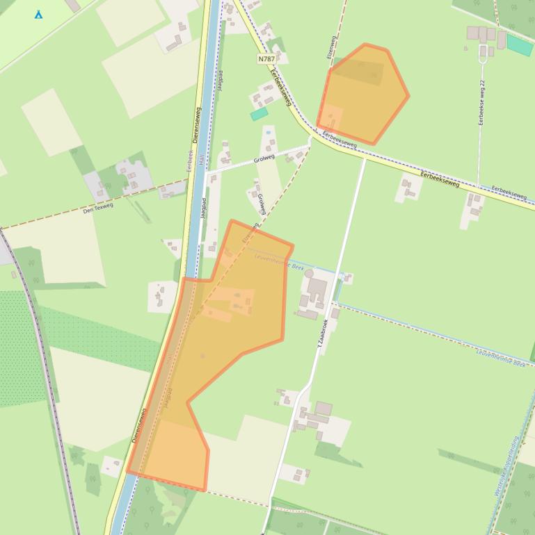 Kaart van postcodegebied 6964BN.