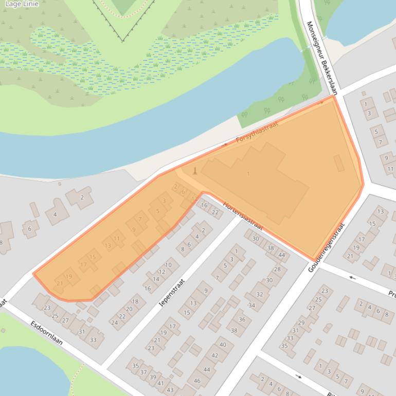 Kaart van postcodegebied 6982BA.