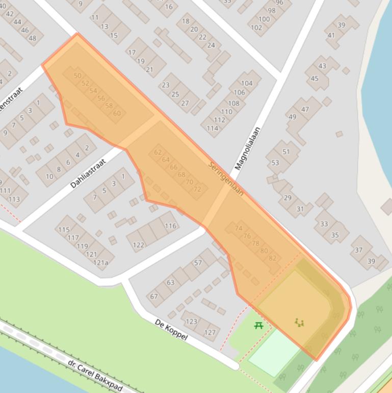 Kaart van postcodegebied 6982CC.