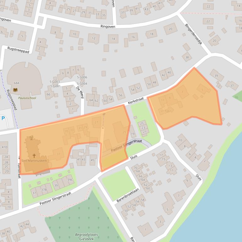 Kaart van postcodegebied 6987AA.