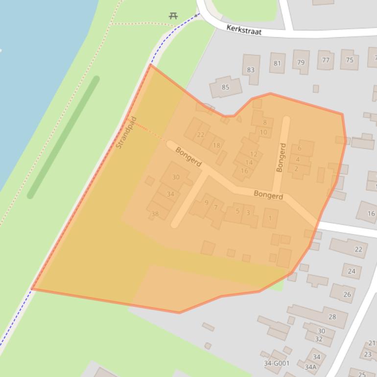 Kaart van postcodegebied 6987CC.