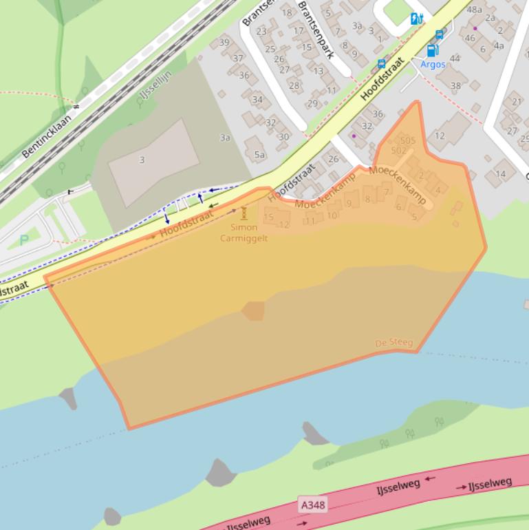 Kaart van postcodegebied 6994AX.