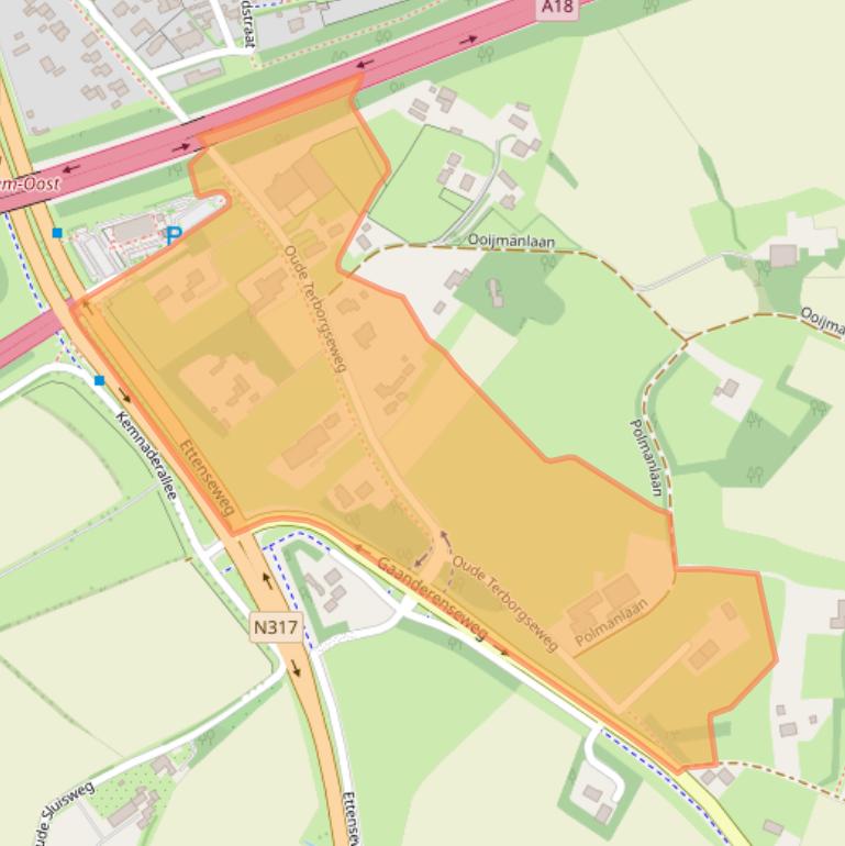 Kaart van postcodegebied 7004GZ.