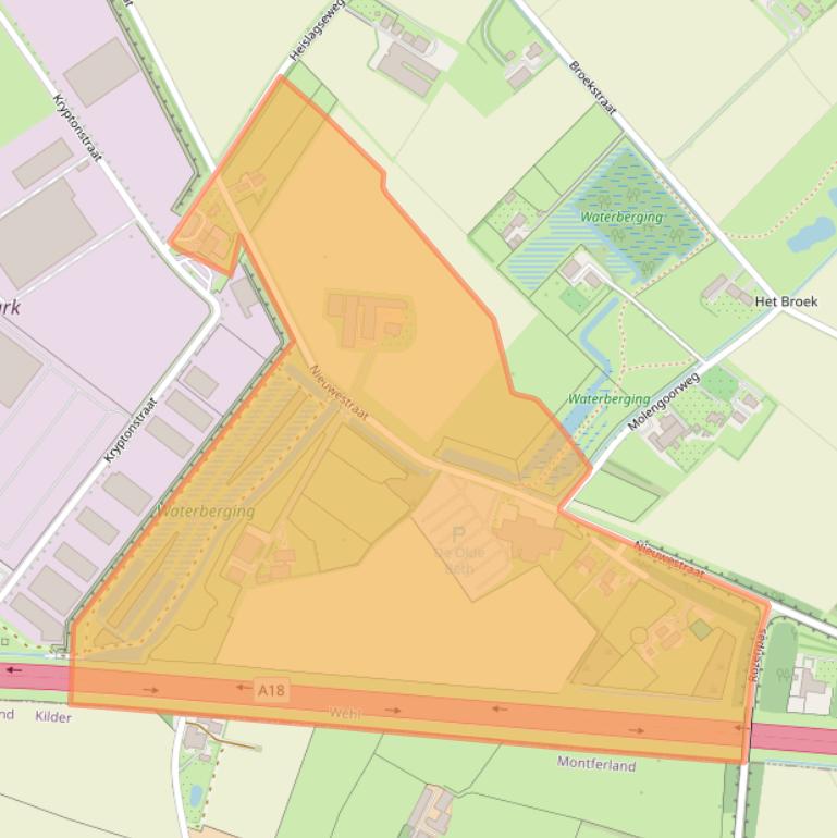 Kaart van postcodegebied 7031EW.