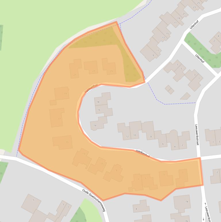 Kaart van postcodegebied 7051WC.