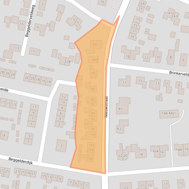 Kaart van postcodegebied 7091DJ.