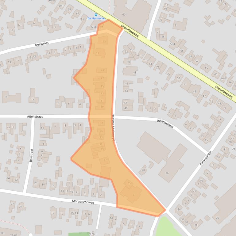 Kaart van postcodegebied 7101BZ.