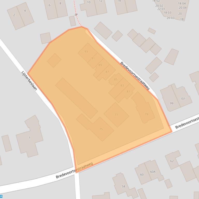 Kaart van postcodegebied 7121BD.