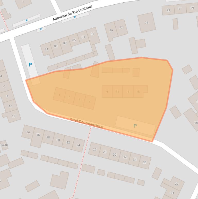 Kaart van postcodegebied 7122WB.
