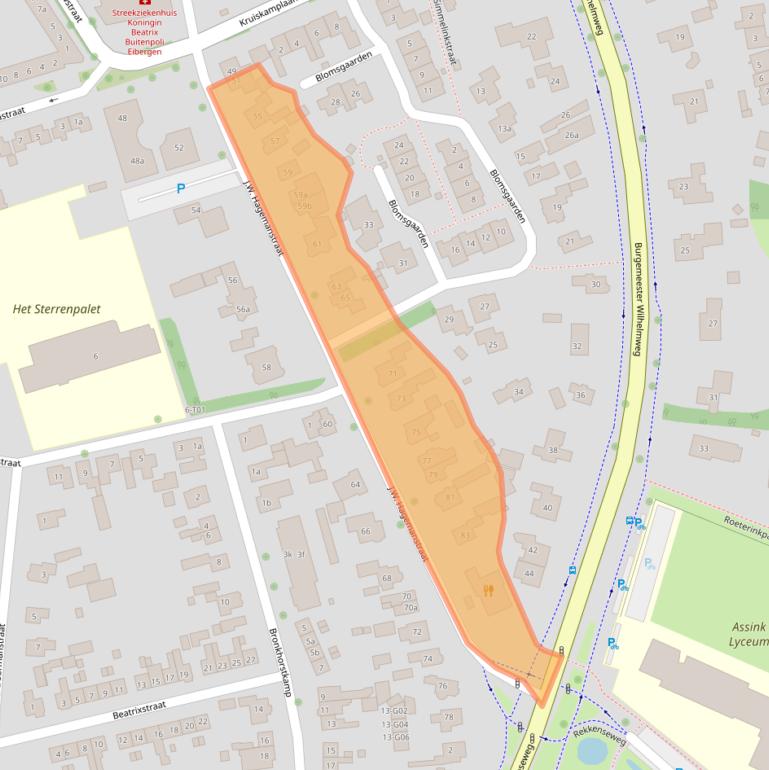 Kaart van postcodegebied 7151AE.