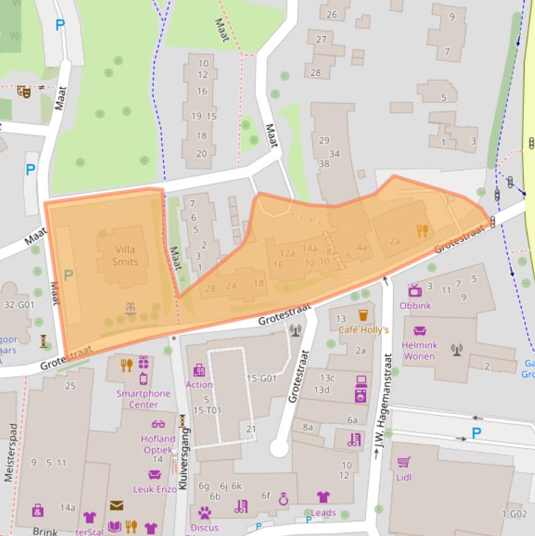 Kaart van postcodegebied 7151BC.