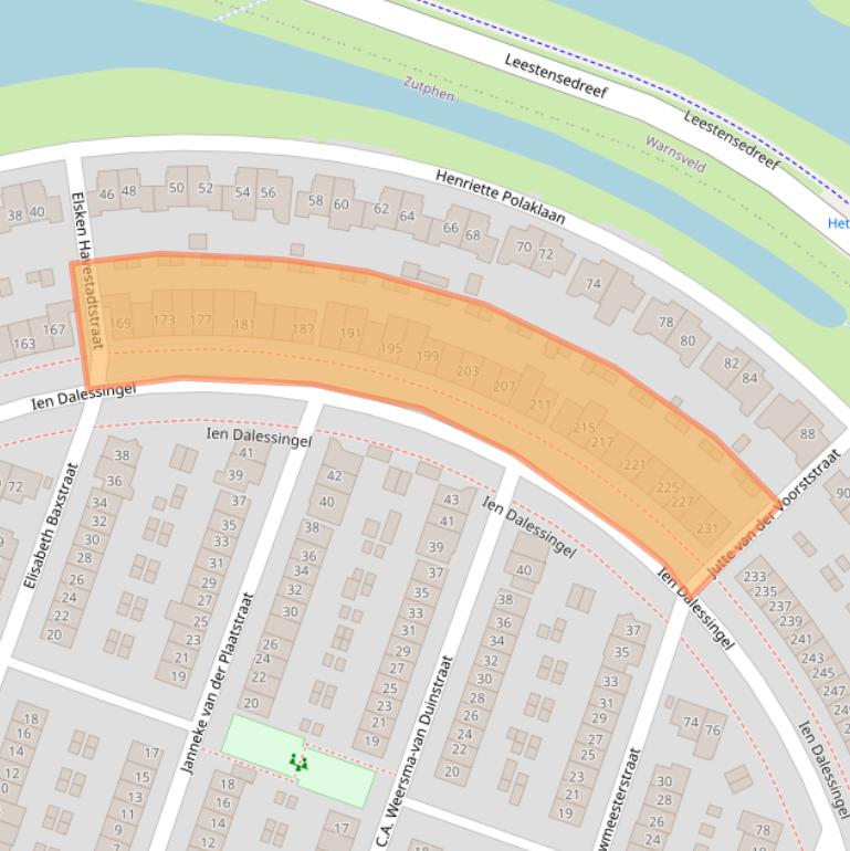 Kaart van postcodegebied 7207LD.